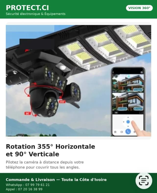 Camera lampadaire solaire